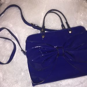 Blue bow purse
